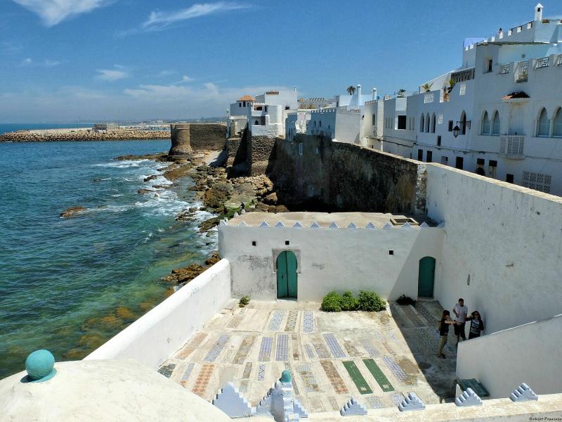 Sea walls and Sidi Mansour Cemetery in the medina of Asilah