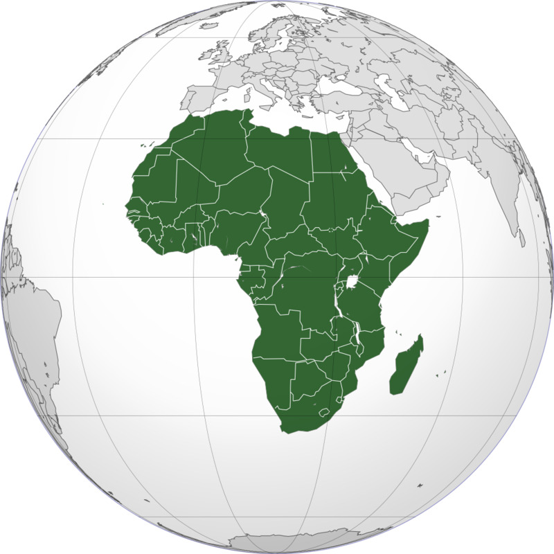 Africa, cartographic projection