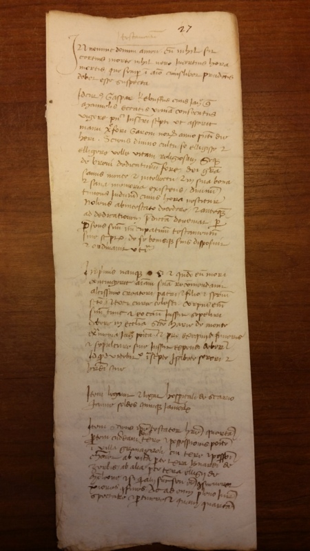 Notai antichi 888, I, nr. 27, col. 1