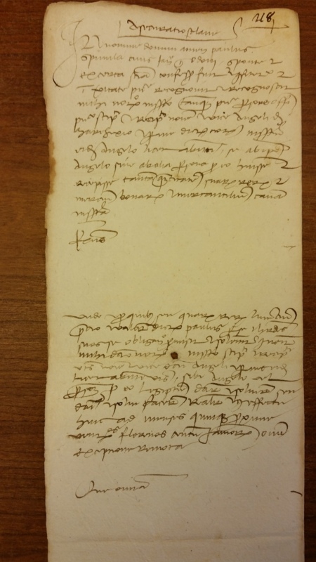 Notai antichi 889, II, nr. 218, col. 1