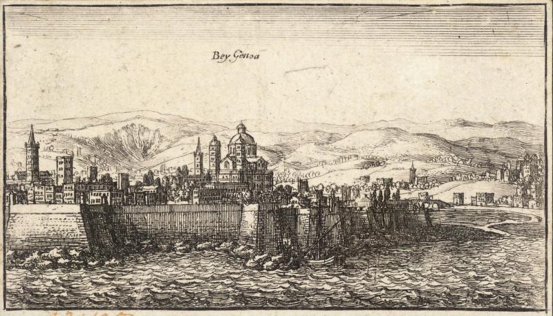 The hill of Carignano seen from the Sea (seventeenth-century view)