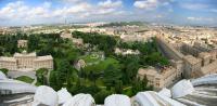 View of the Vatican Gardens and Museum, Vatican City, and Rome
