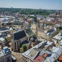 Aerial view of Lviv